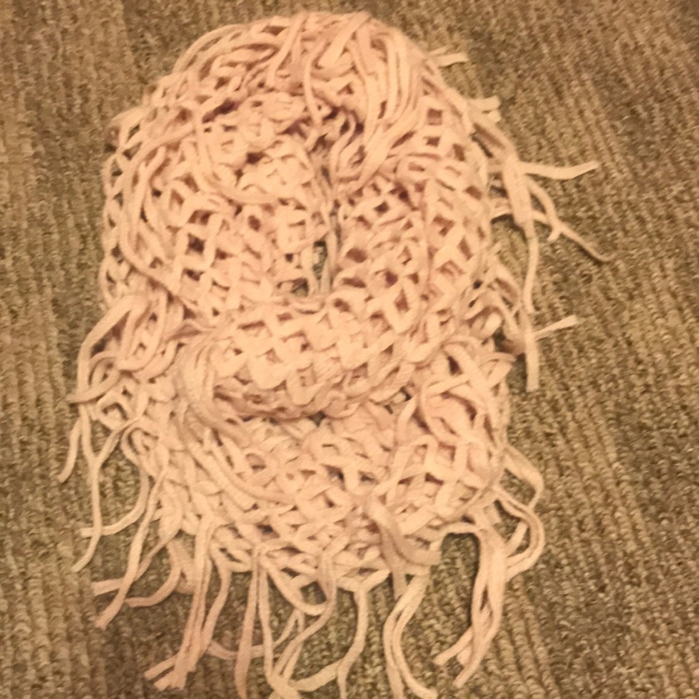 Cream colored scarf.
